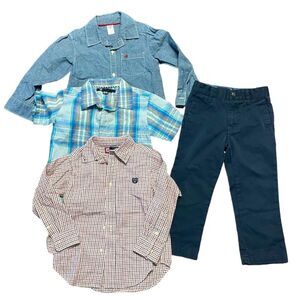 Kids lot bundle size 4 T pants and dress shirts